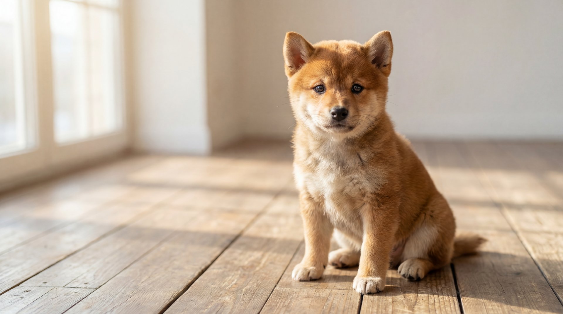 リビングの柴犬