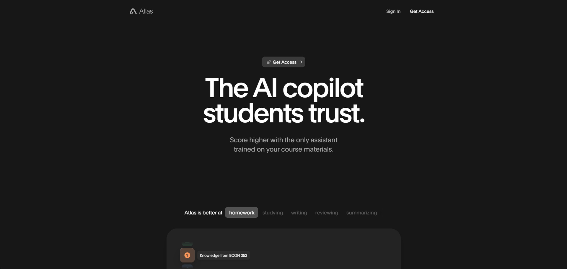 Atlas AI Study Copilot main screenshot
