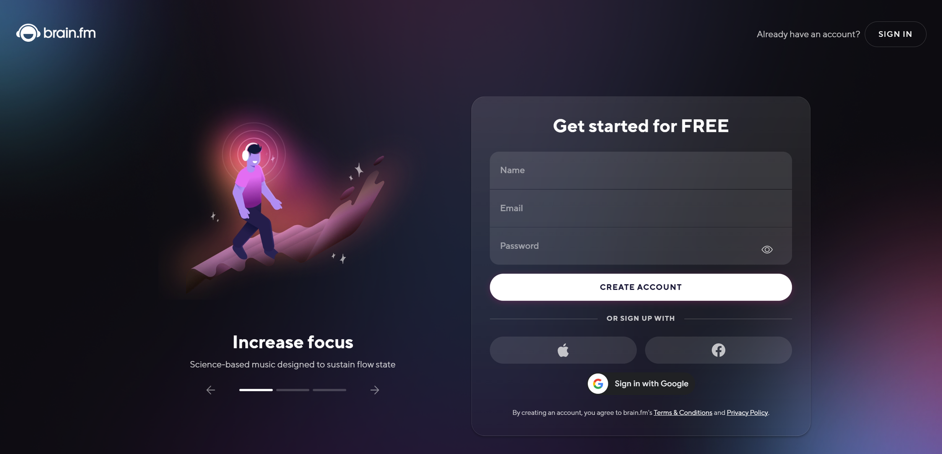 Brain.fm main screenshot