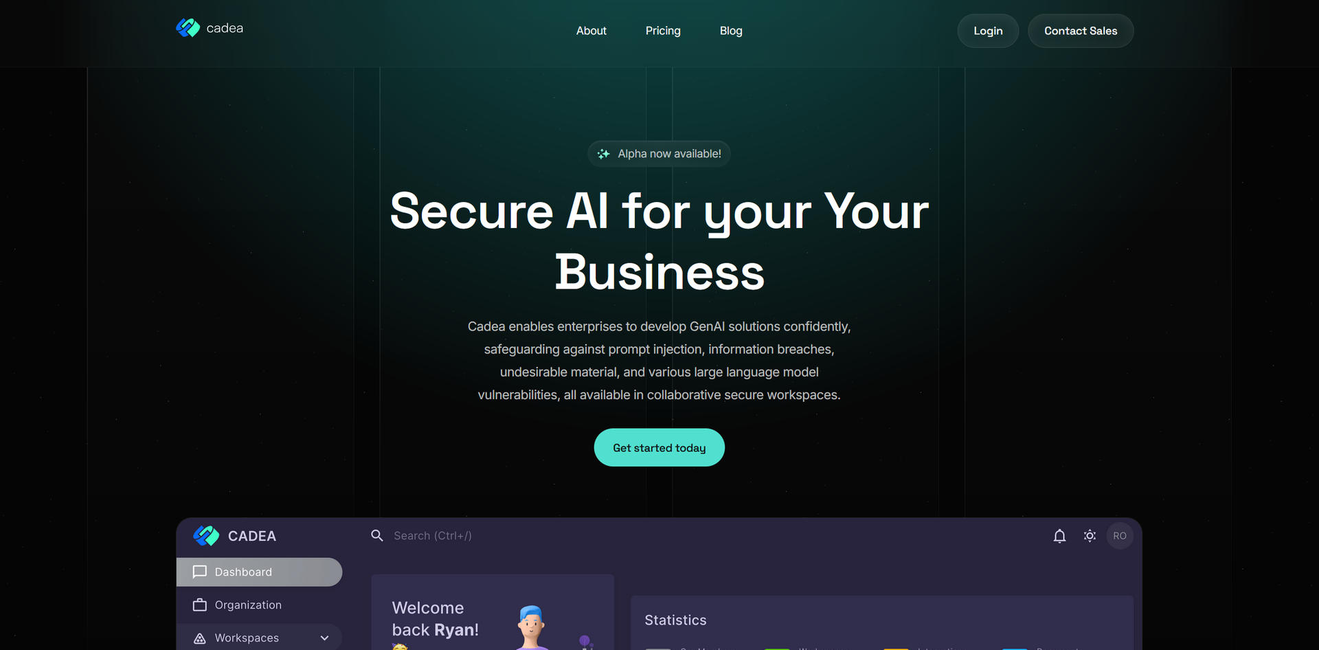 Cadea AI Security main screenshot