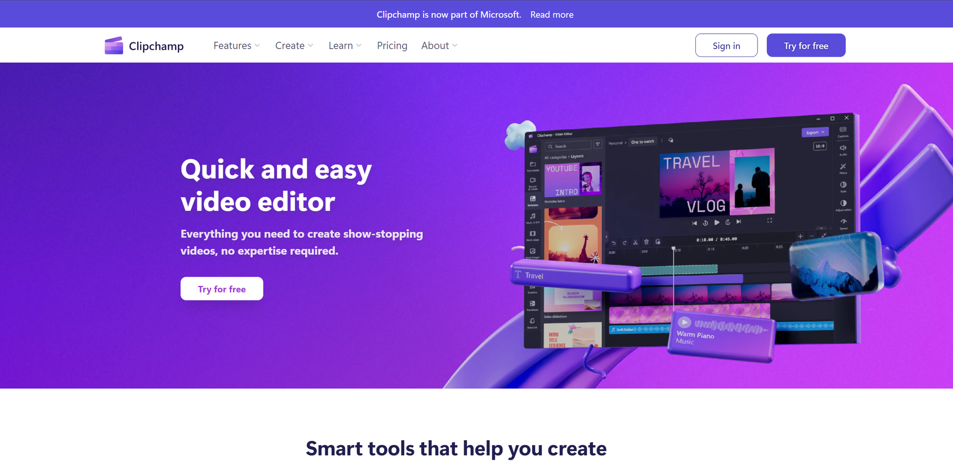 Clipchamp main screenshot