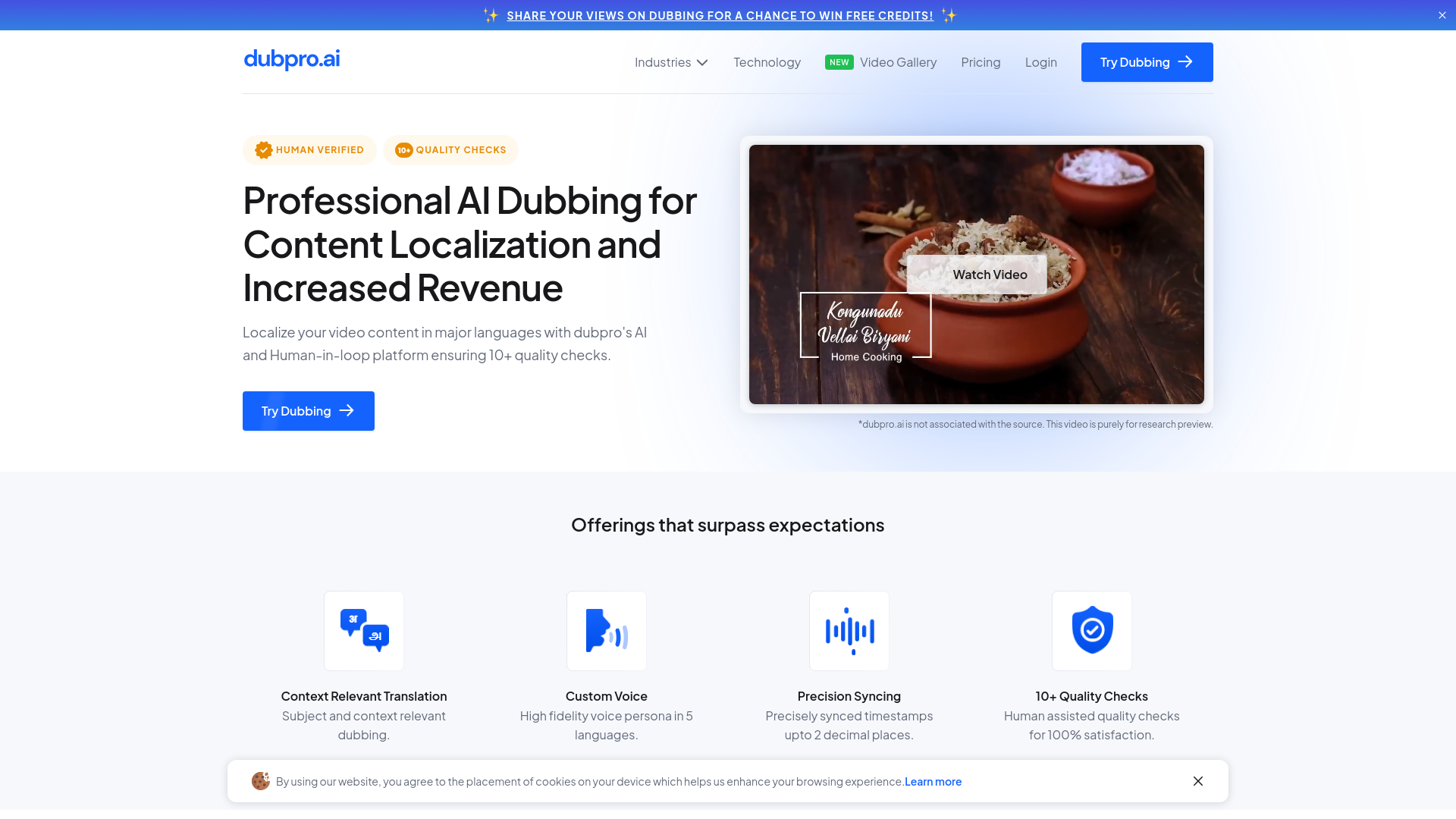 Dubpro AI Dubbing main screenshot