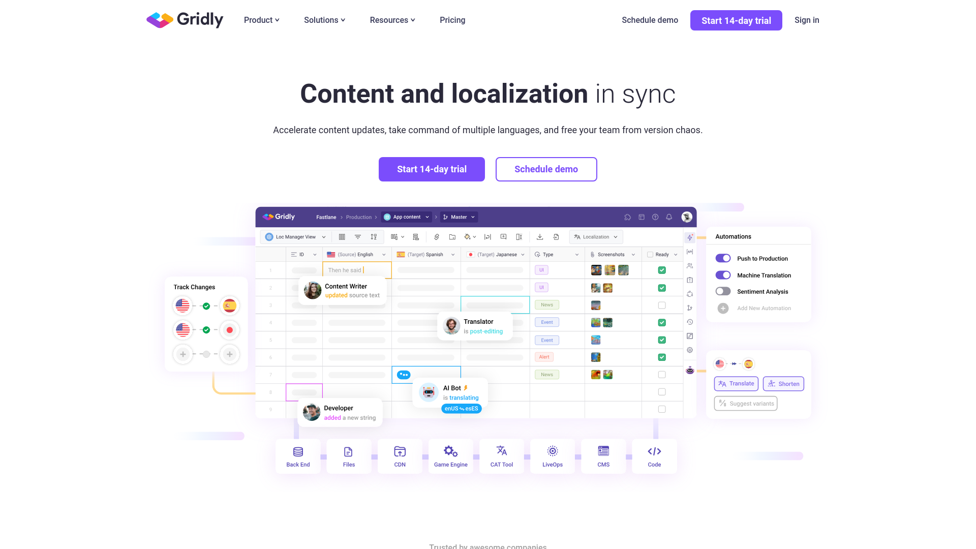 Gridly main screenshot