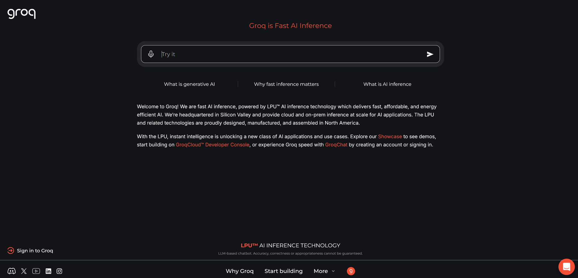 Groq AI Inference Accelerator main screenshot