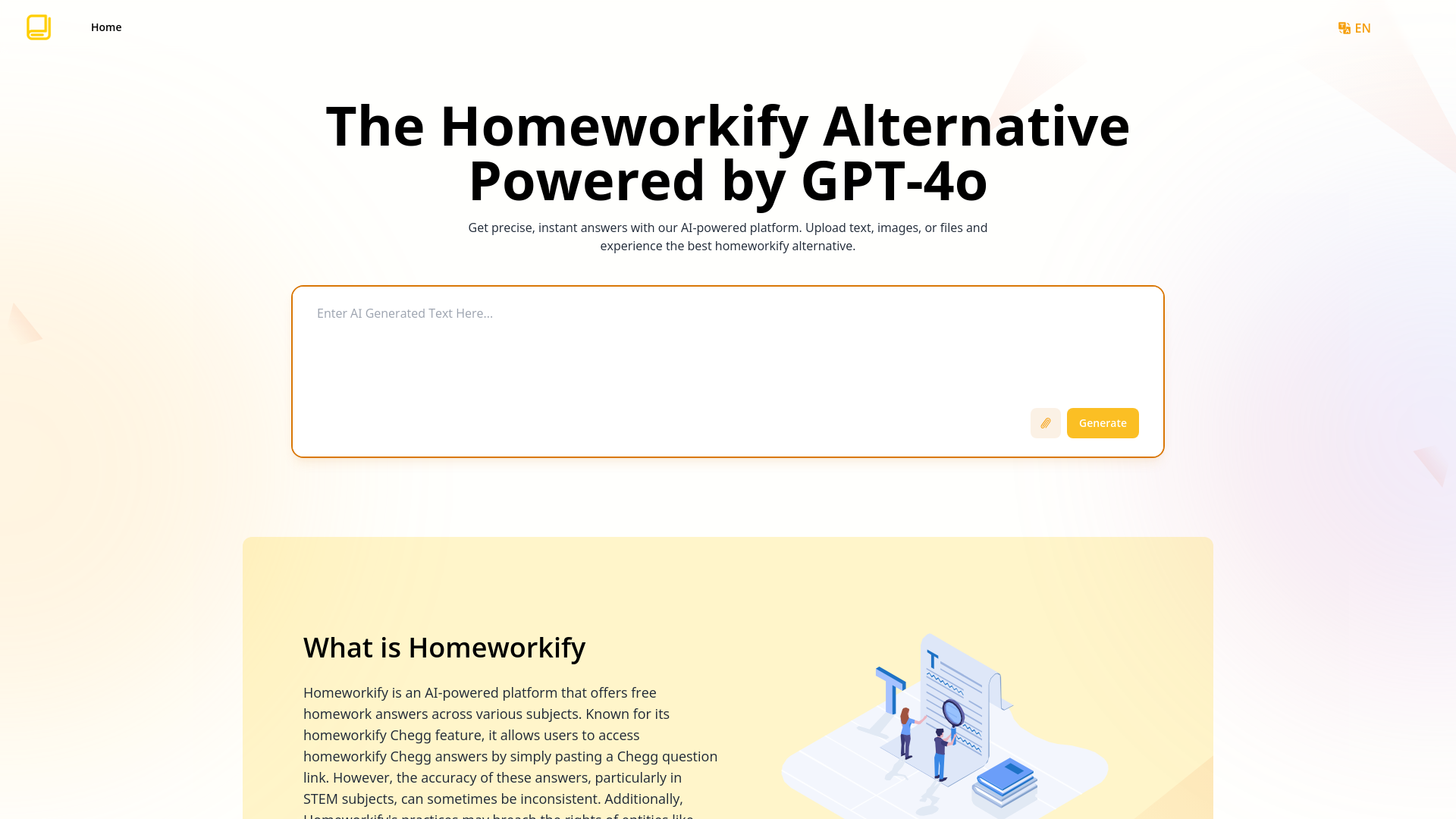 Homeworkify main screenshot