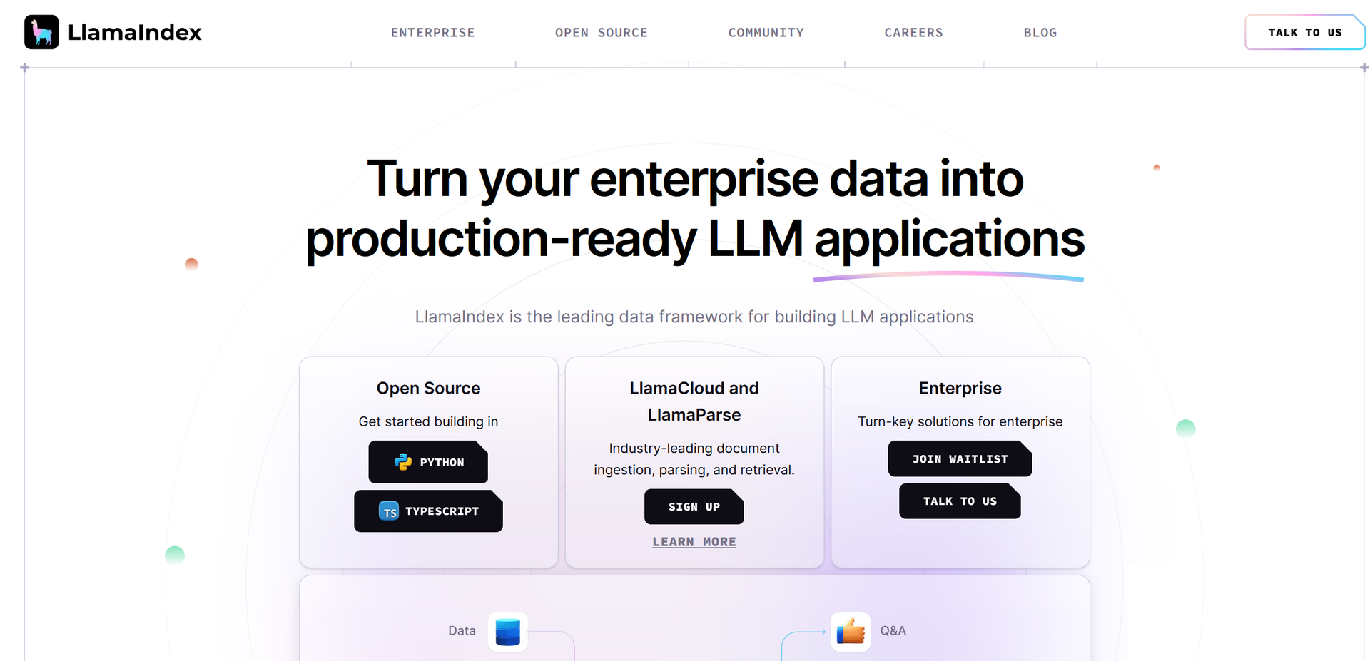 LlamaIndex main screenshot