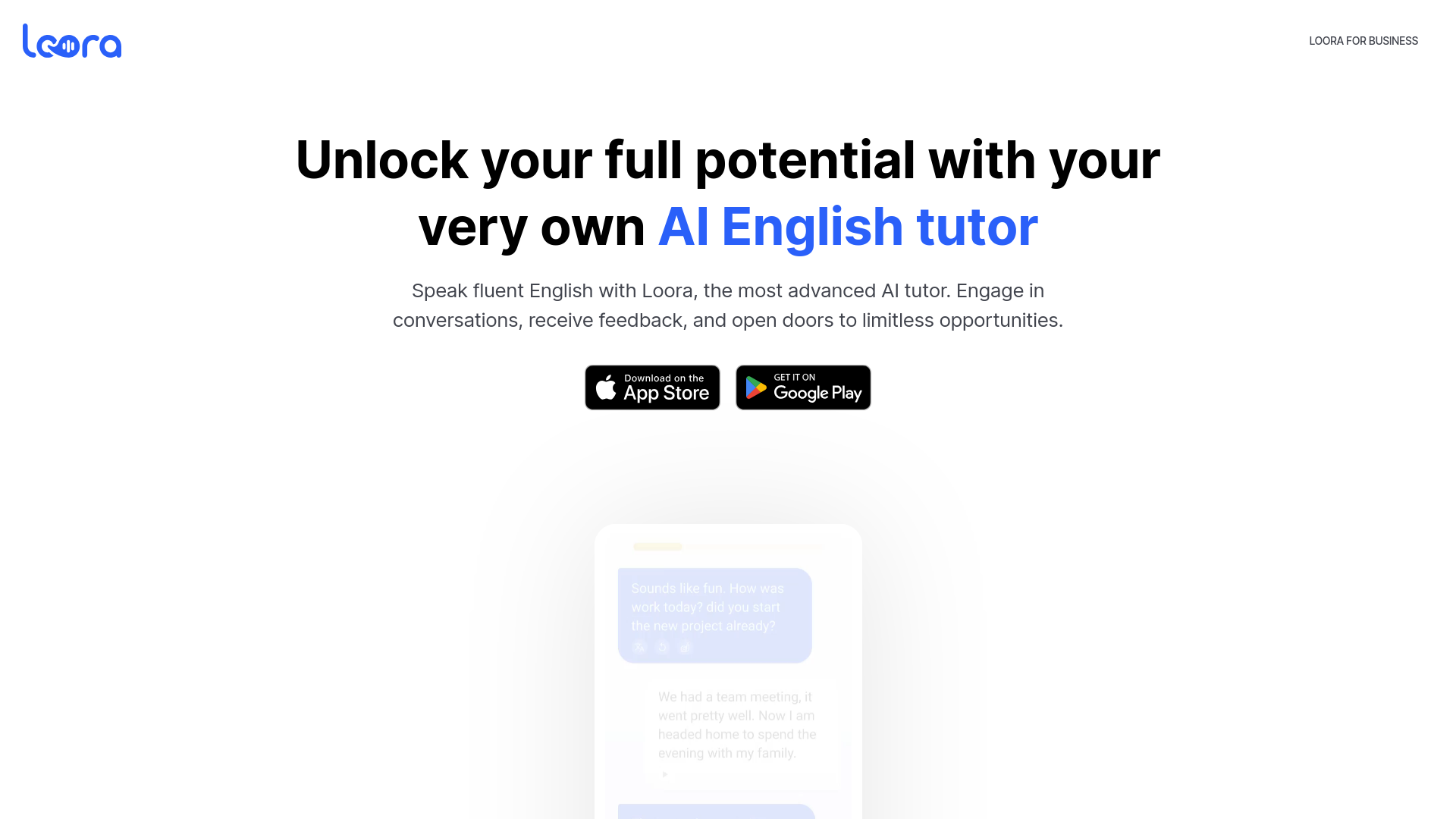 Loora AI English Tutor main screenshot