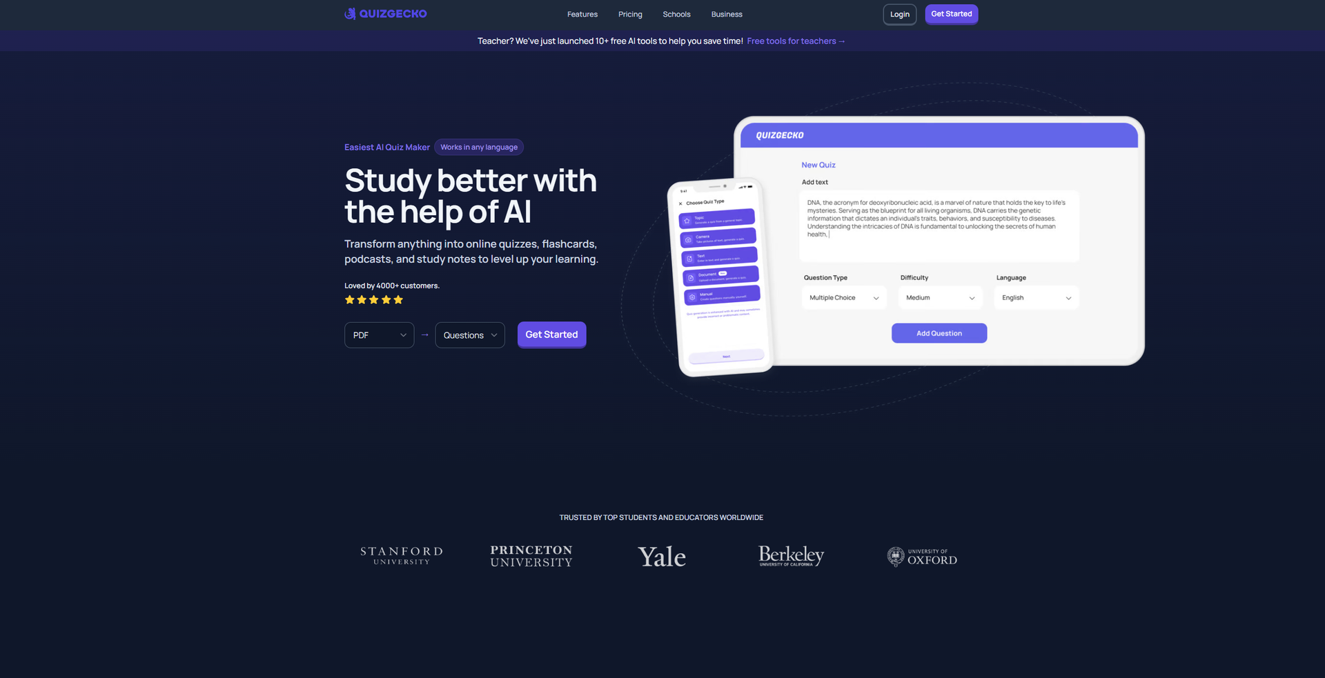Quizgecko main screenshot