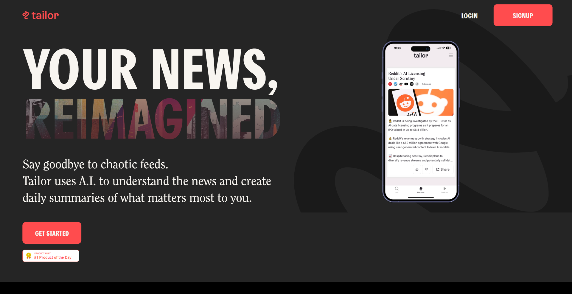 Tailor AI News main screenshot