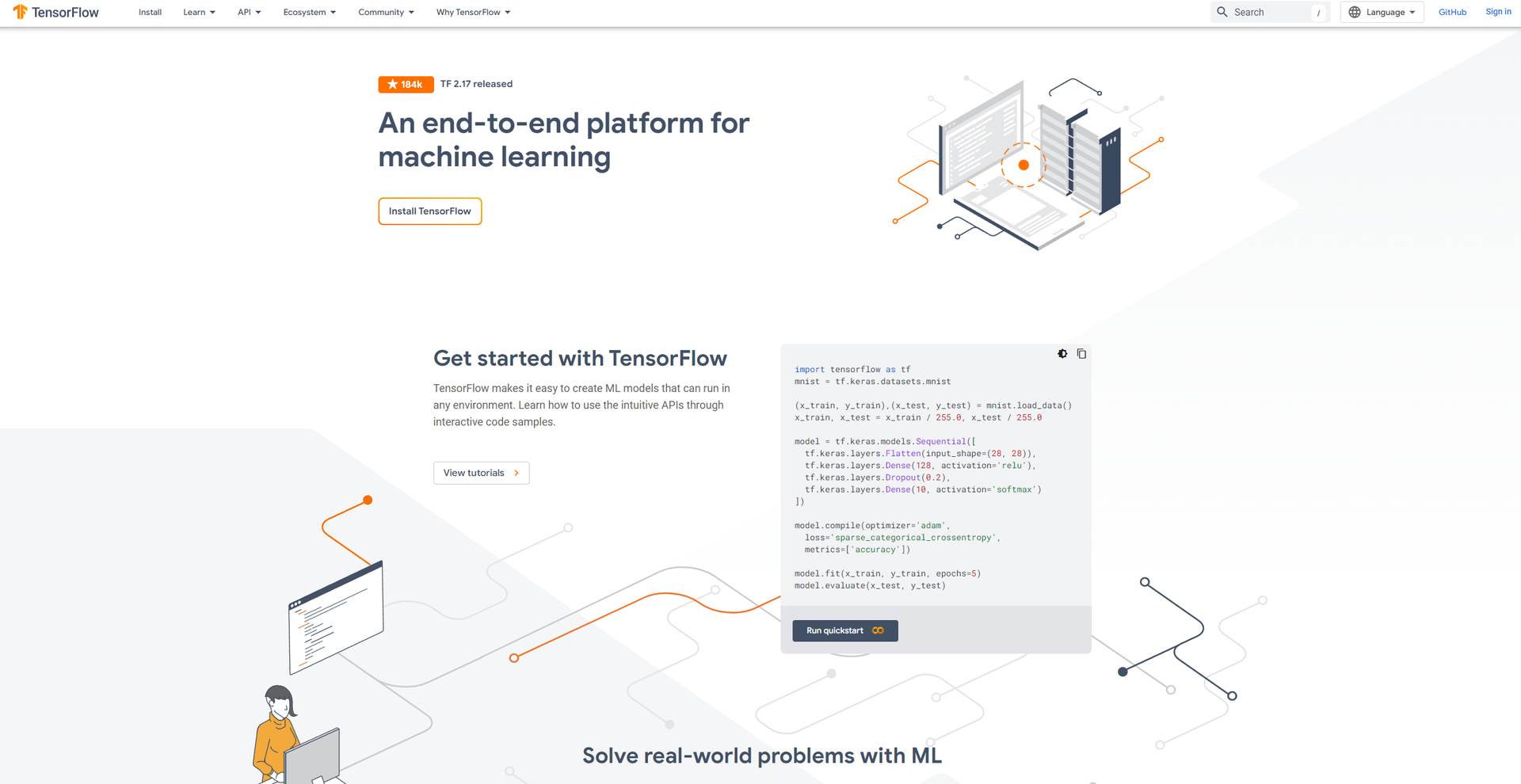 TensorFlow main screenshot