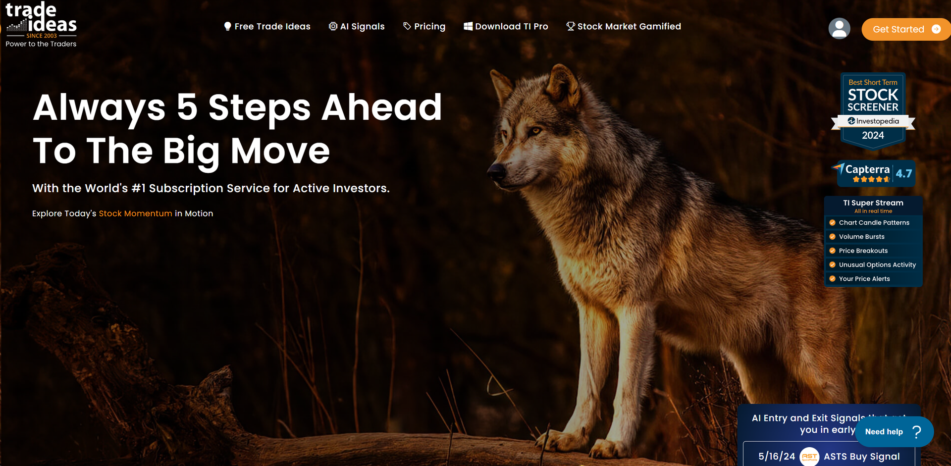 Trade Ideas AI main screenshot