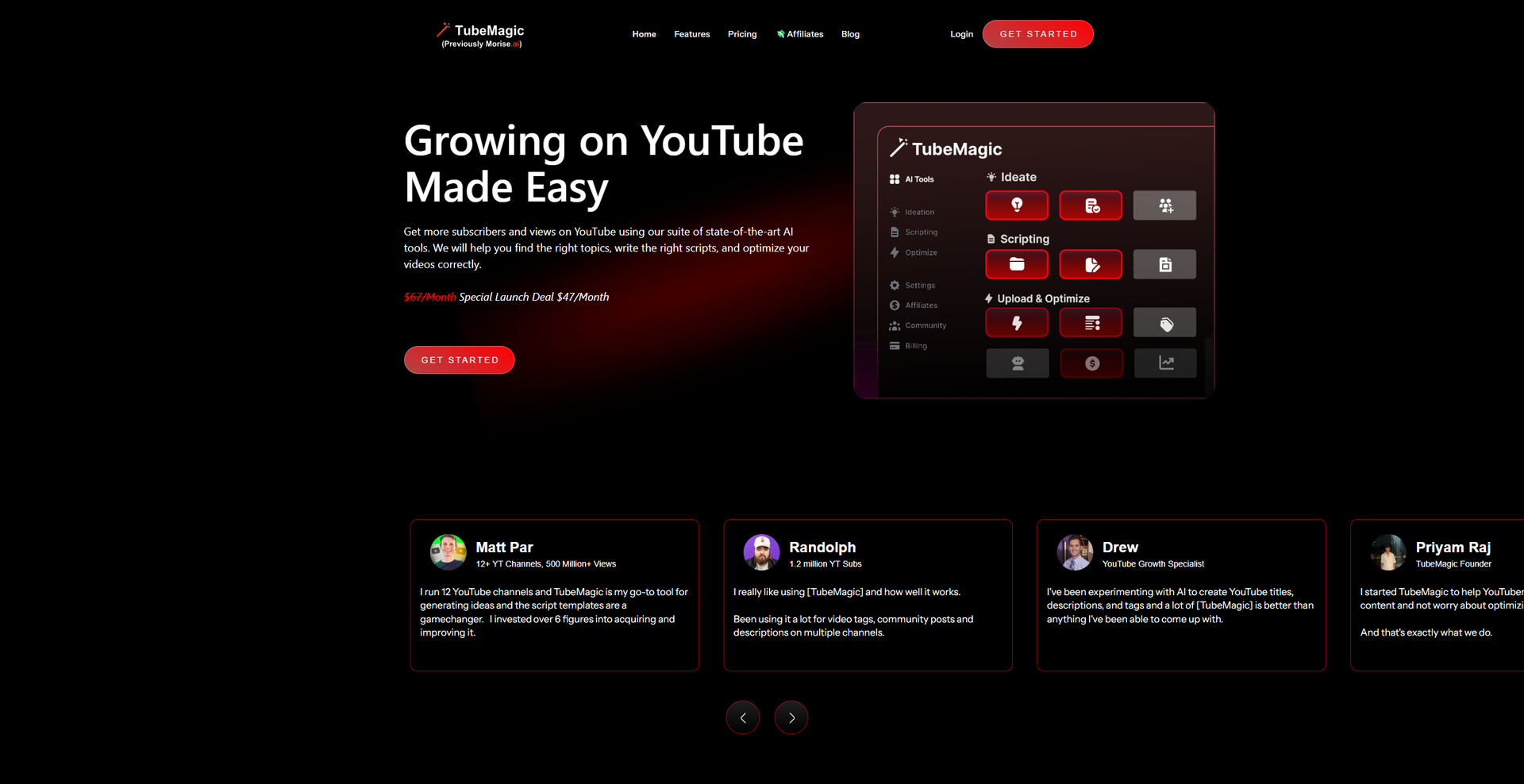 TubeMagic AI main screenshot
