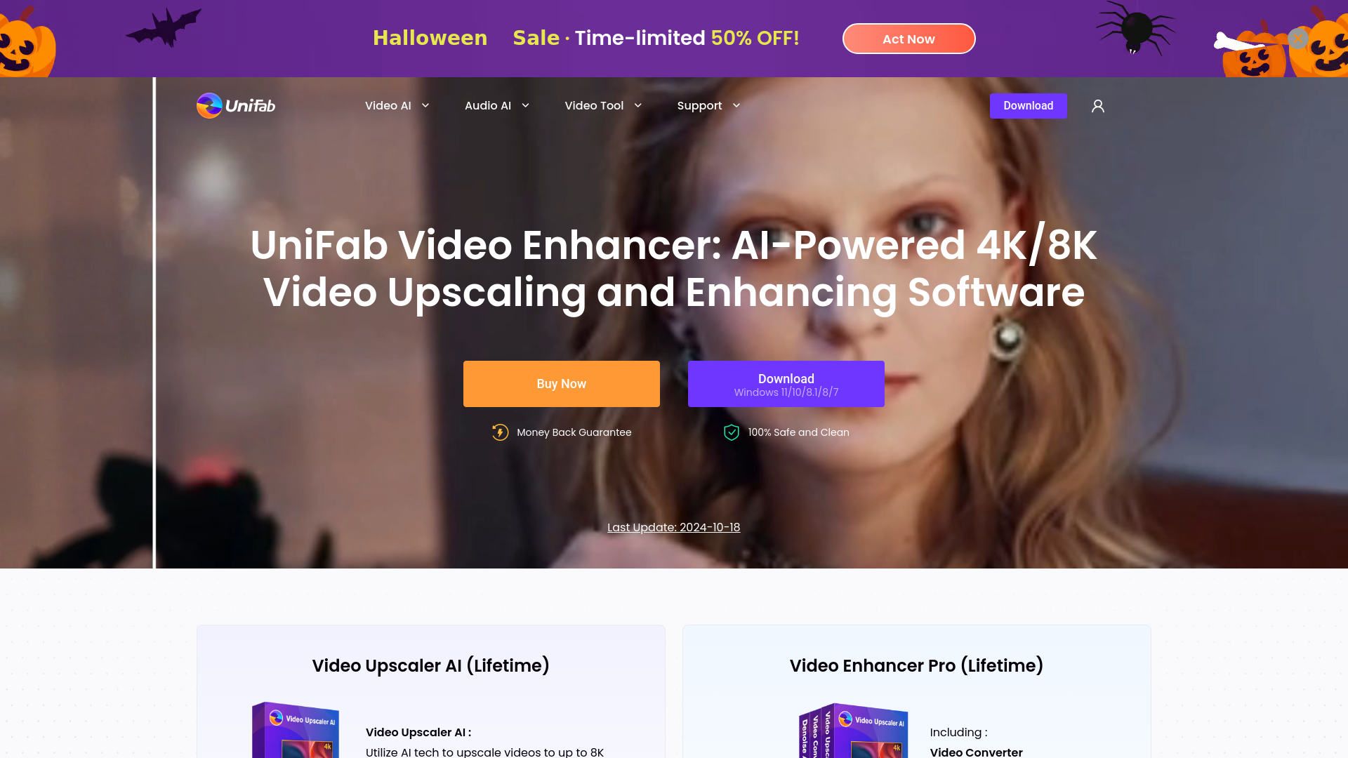 UniFab AI Video Enhancer main screenshot