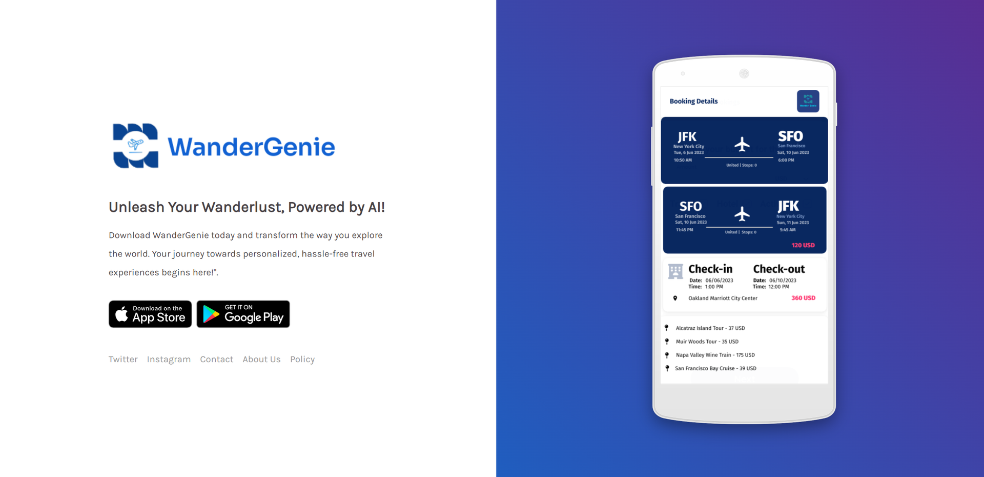 WanderGenie main screenshot
