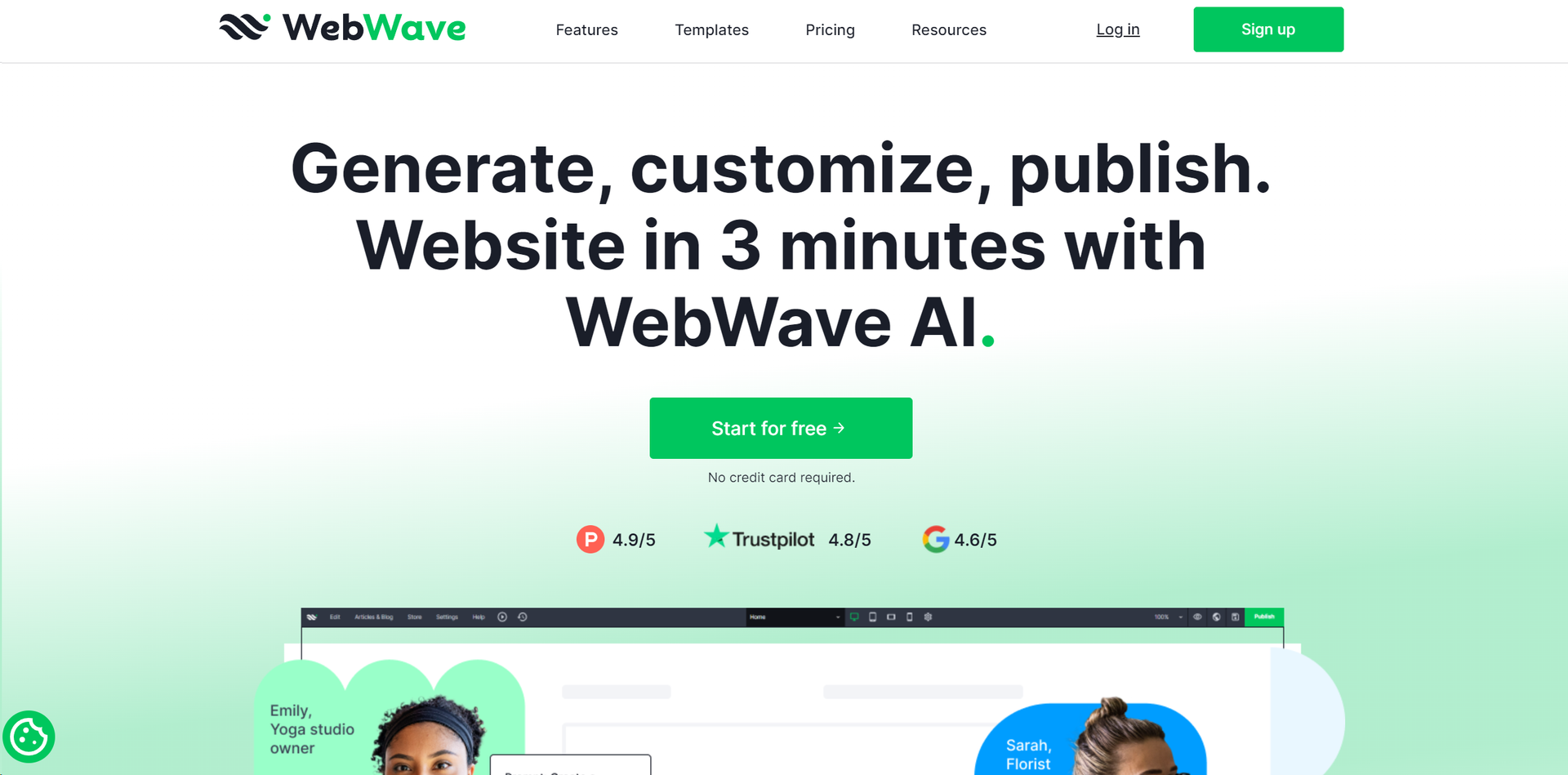 WebWave AI Website Builder main screenshot
