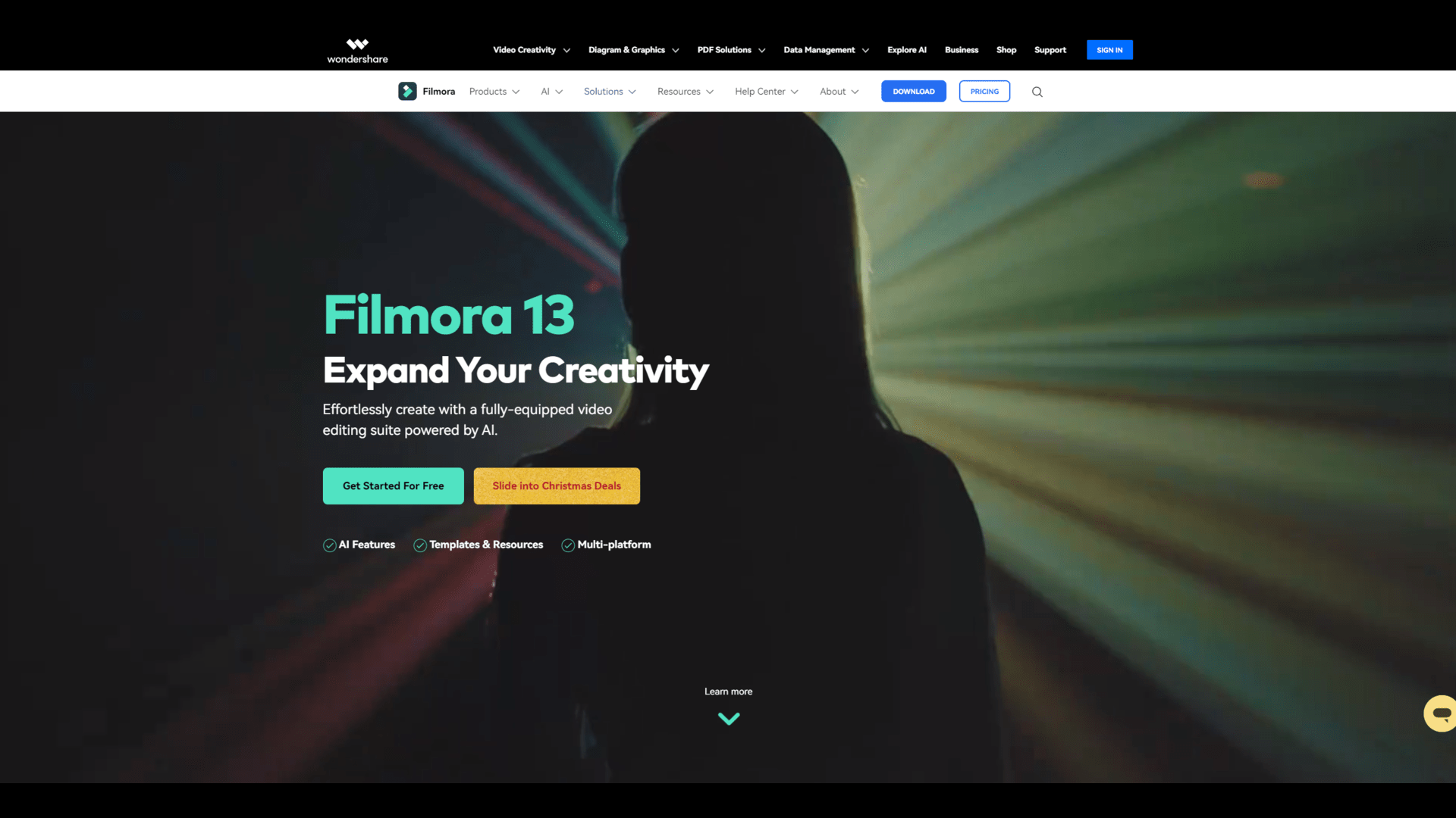 Filmora AI Video Editor main screenshot