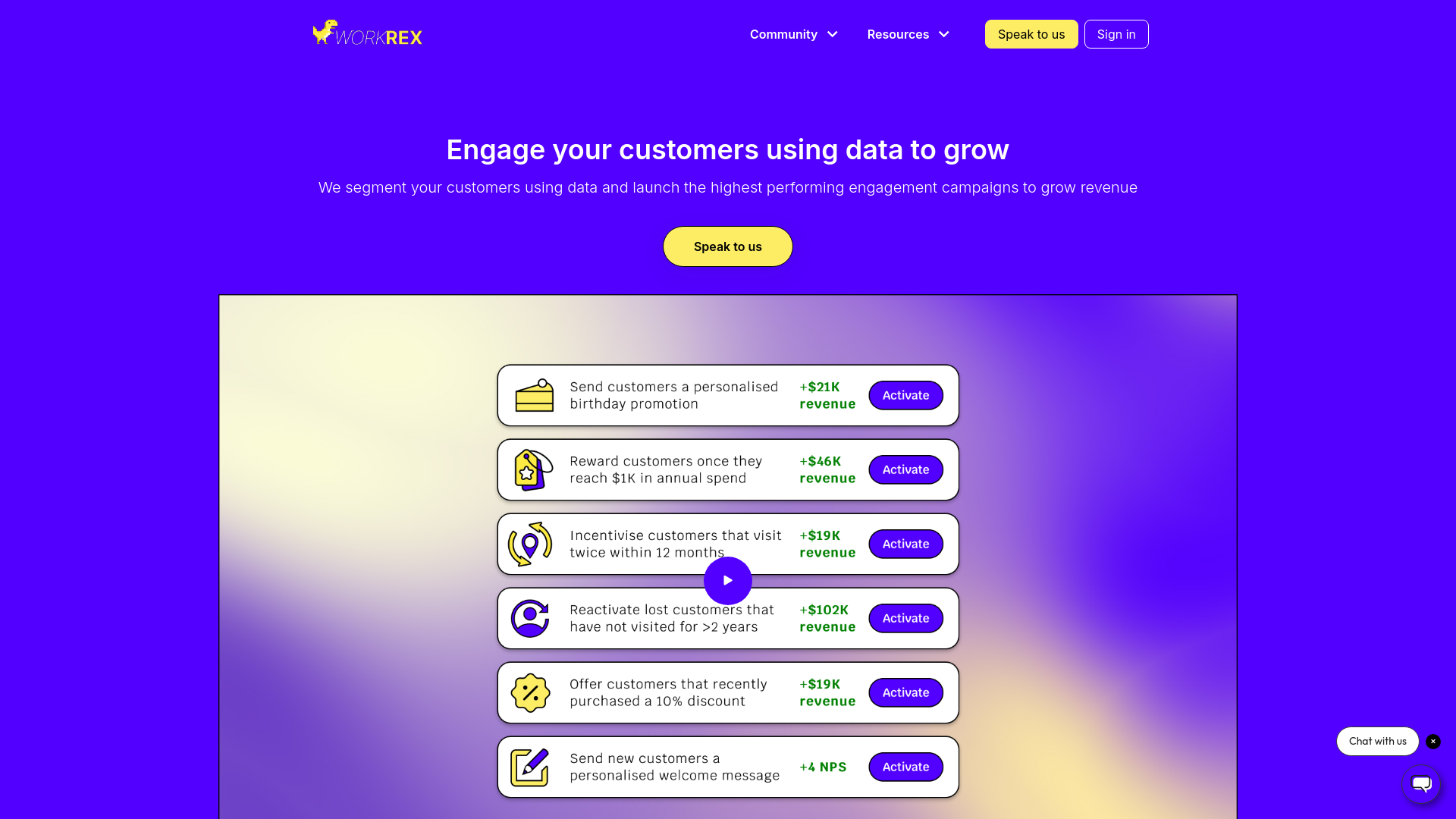 WorkRex AI Engagement Platform main screenshot
