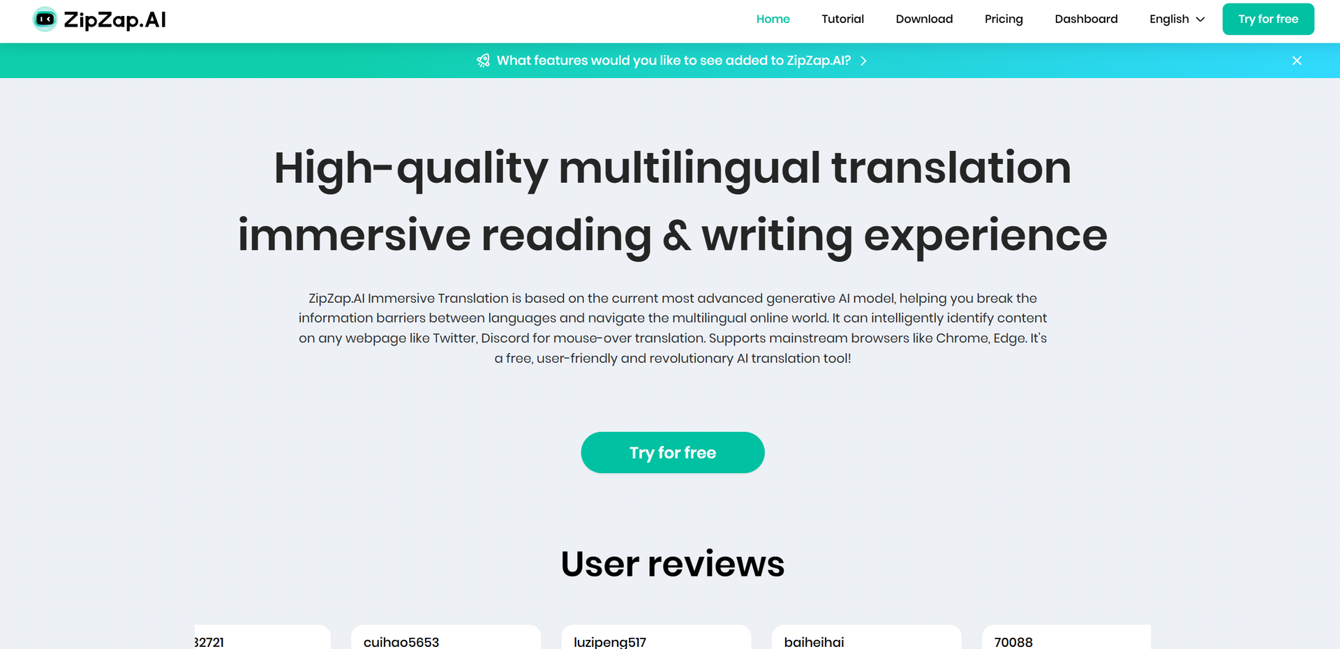 ZipZap AI Translator main screenshot