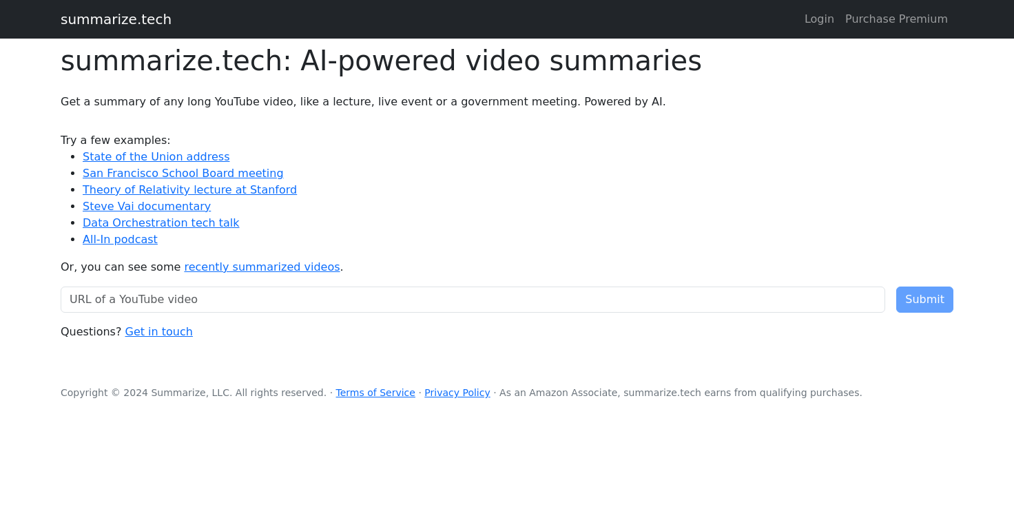 Summarize Tech
