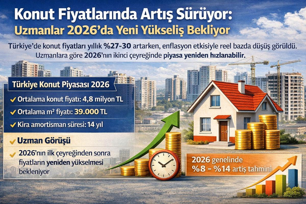Konut Fiyatlarında Artış Sürüyor: Uzmanlar 2026’da Yeni Yükseliş Bekliyor