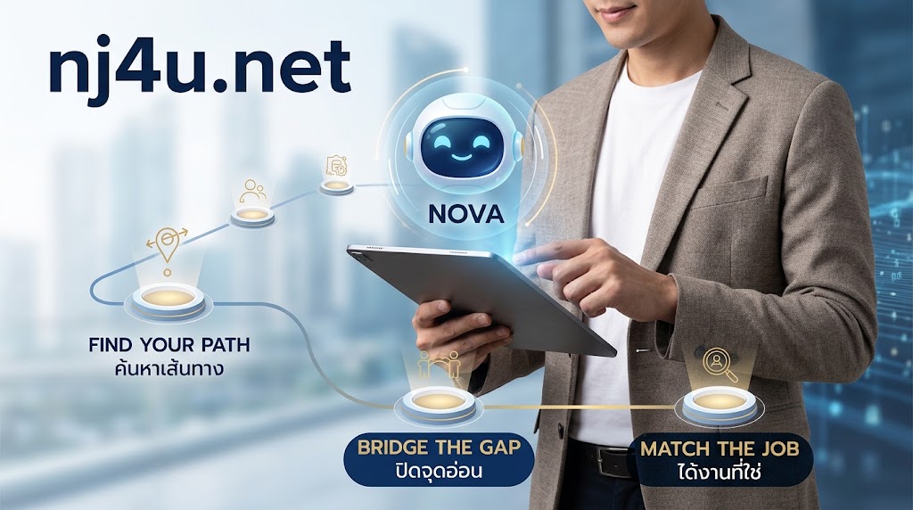 ภาพหน้าปก nj4u.net แนะนำผู้ช่วย AI NOVA ที่ปรึกษา HR ด้านการวางแผนเส้นทางอาชีพและปรับแต่งเรซูเม่