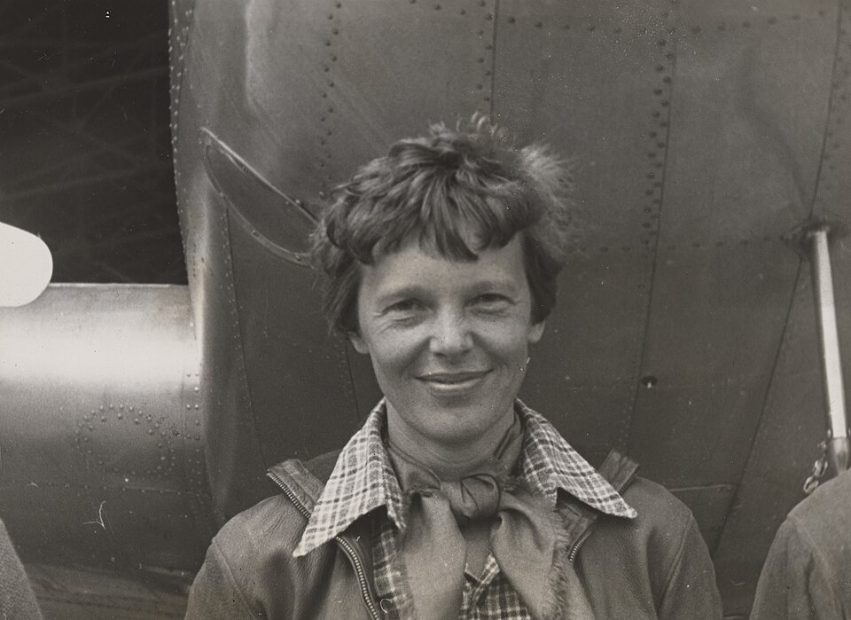 Historical portrait of Amelia Earhart.