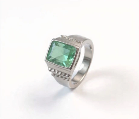 Elegant Octagon cut Emerald ring for men - Image 1