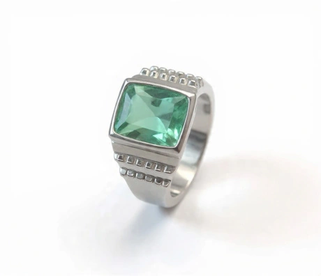 Elegant Octagon cut Emerald ring for men  thumbnail 2