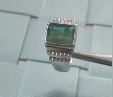 Elegant Octagon cut Emerald ring for men  thumbnail 4