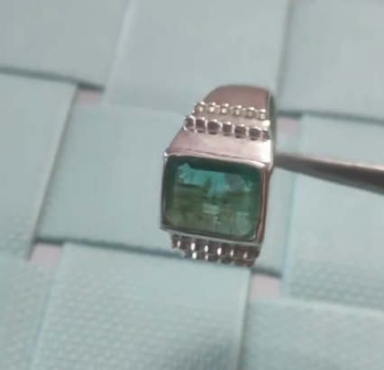 Elegant Octagon cut Emerald ring for men  thumbnail 6
