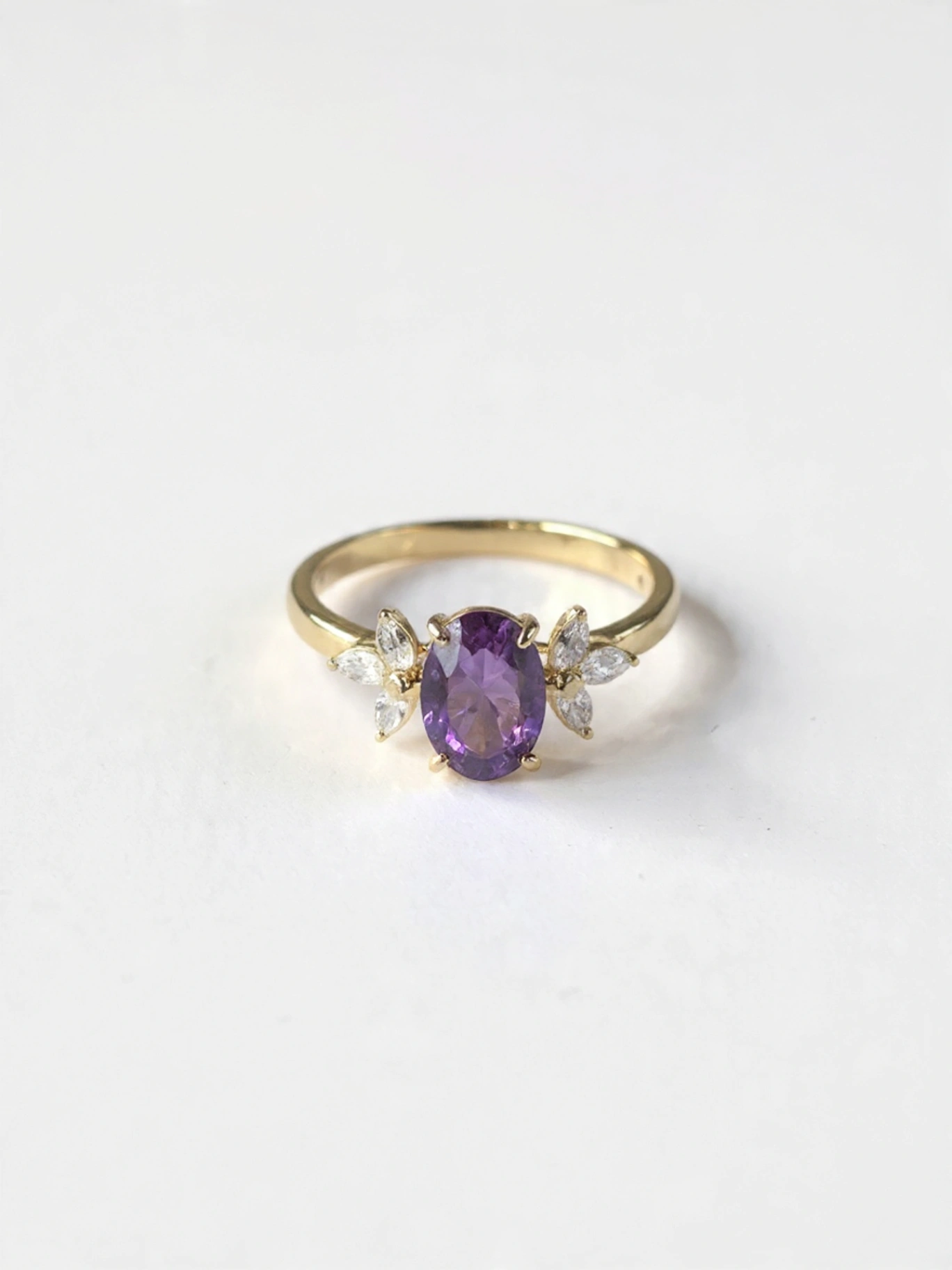 Amethyst Halo ring for women  thumbnail 3