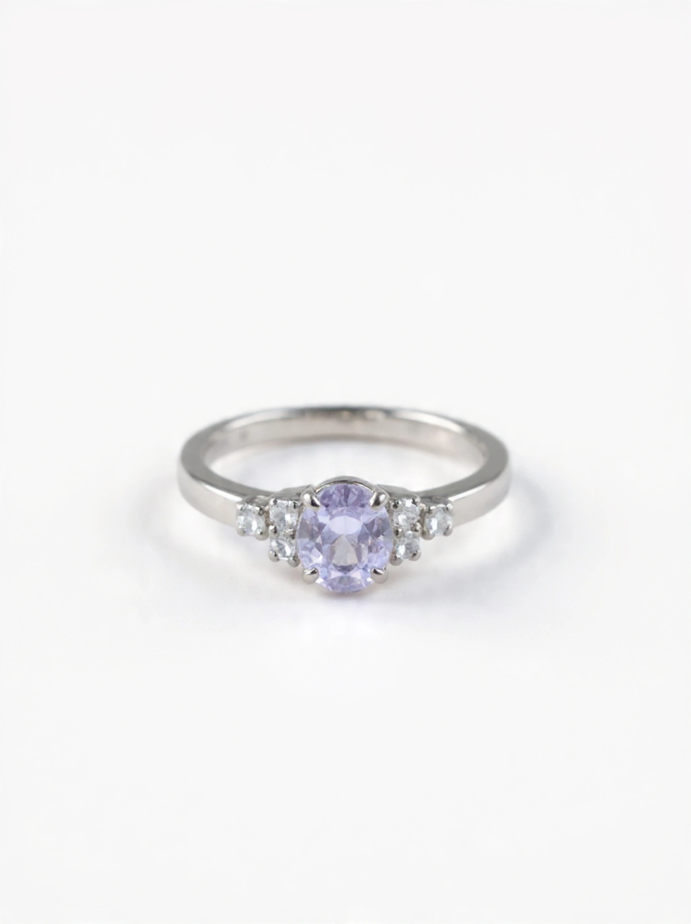 Violet/Pink Sapphire Halo ring for women  - Image 1