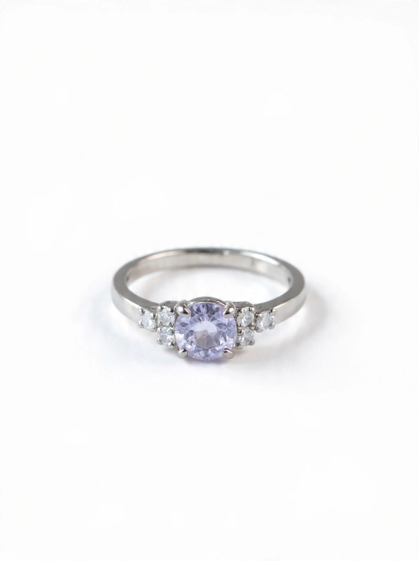 Violet/Pink Sapphire Halo ring for women  thumbnail 3