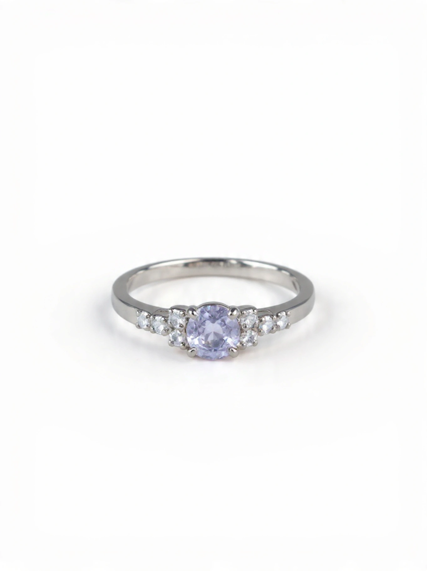 Violet/Pink Sapphire Halo ring for women  thumbnail 6