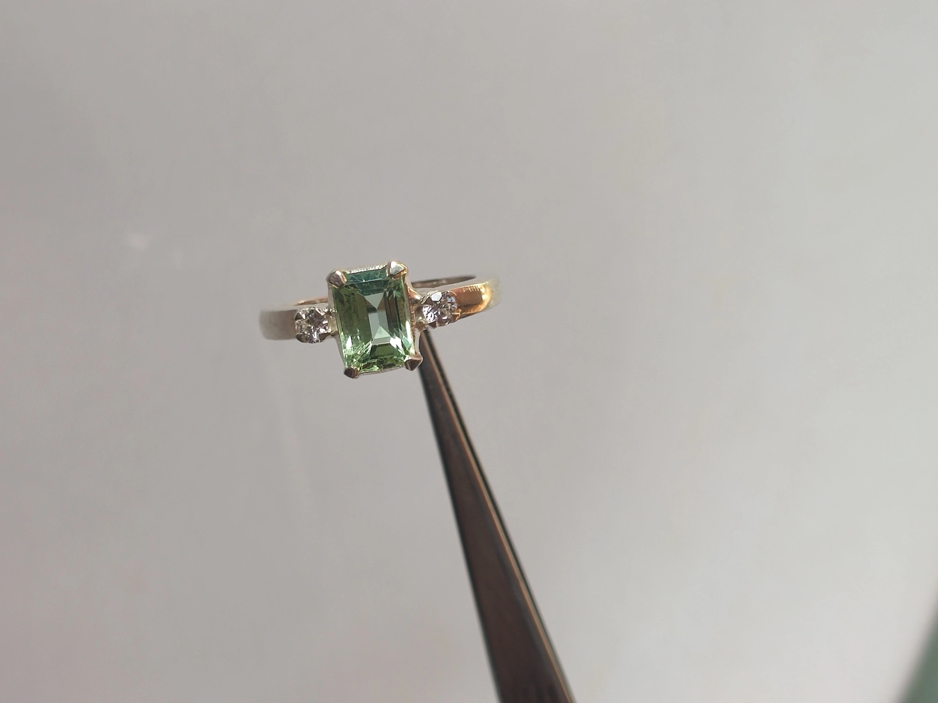 Green Aquamarine Sterling Silver Ring thumbnail 5
