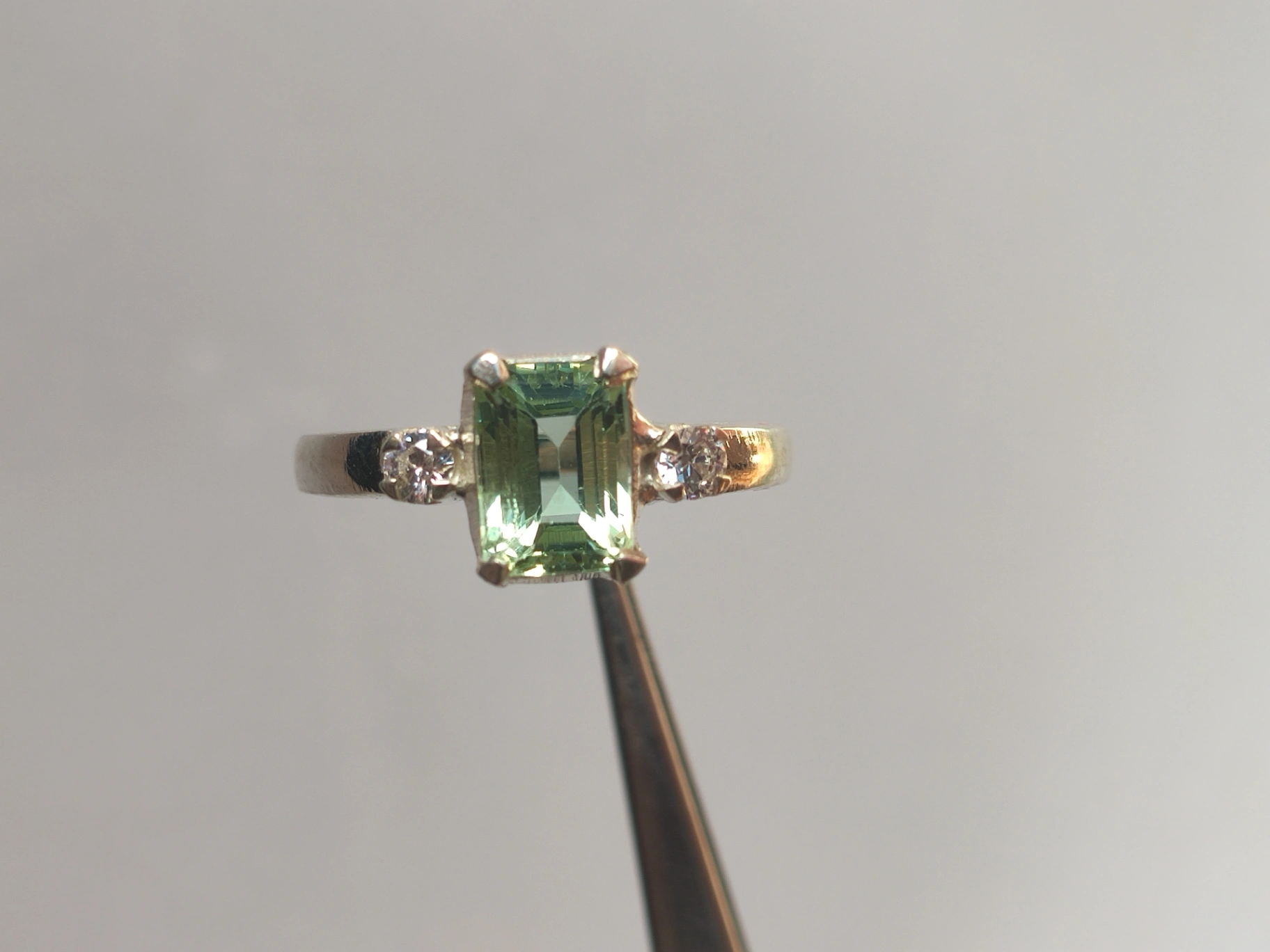 Green Aquamarine Sterling Silver Ring thumbnail 6
