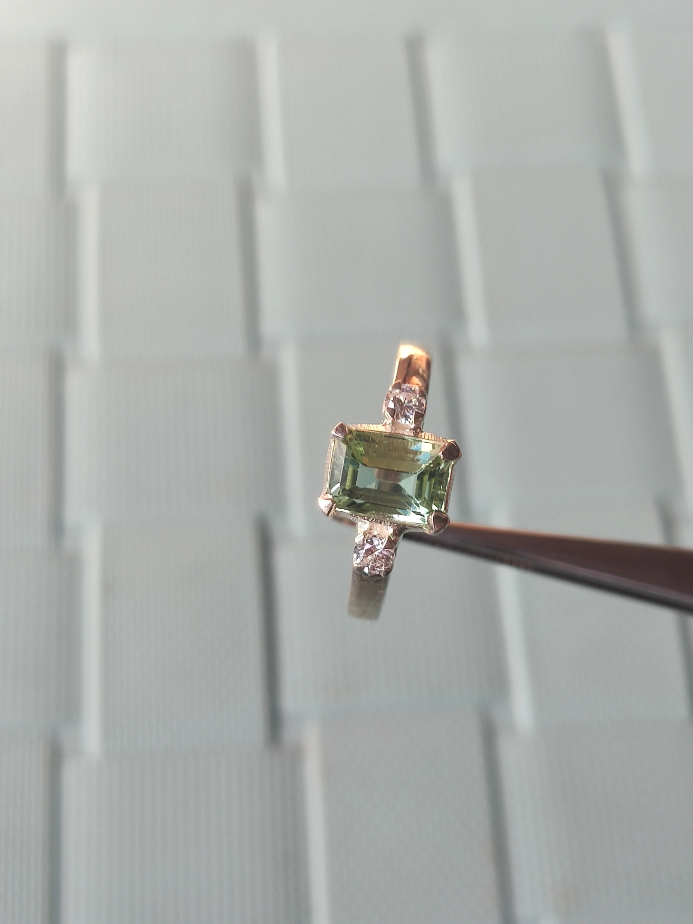 Green Aquamarine Sterling Silver Ring thumbnail 2