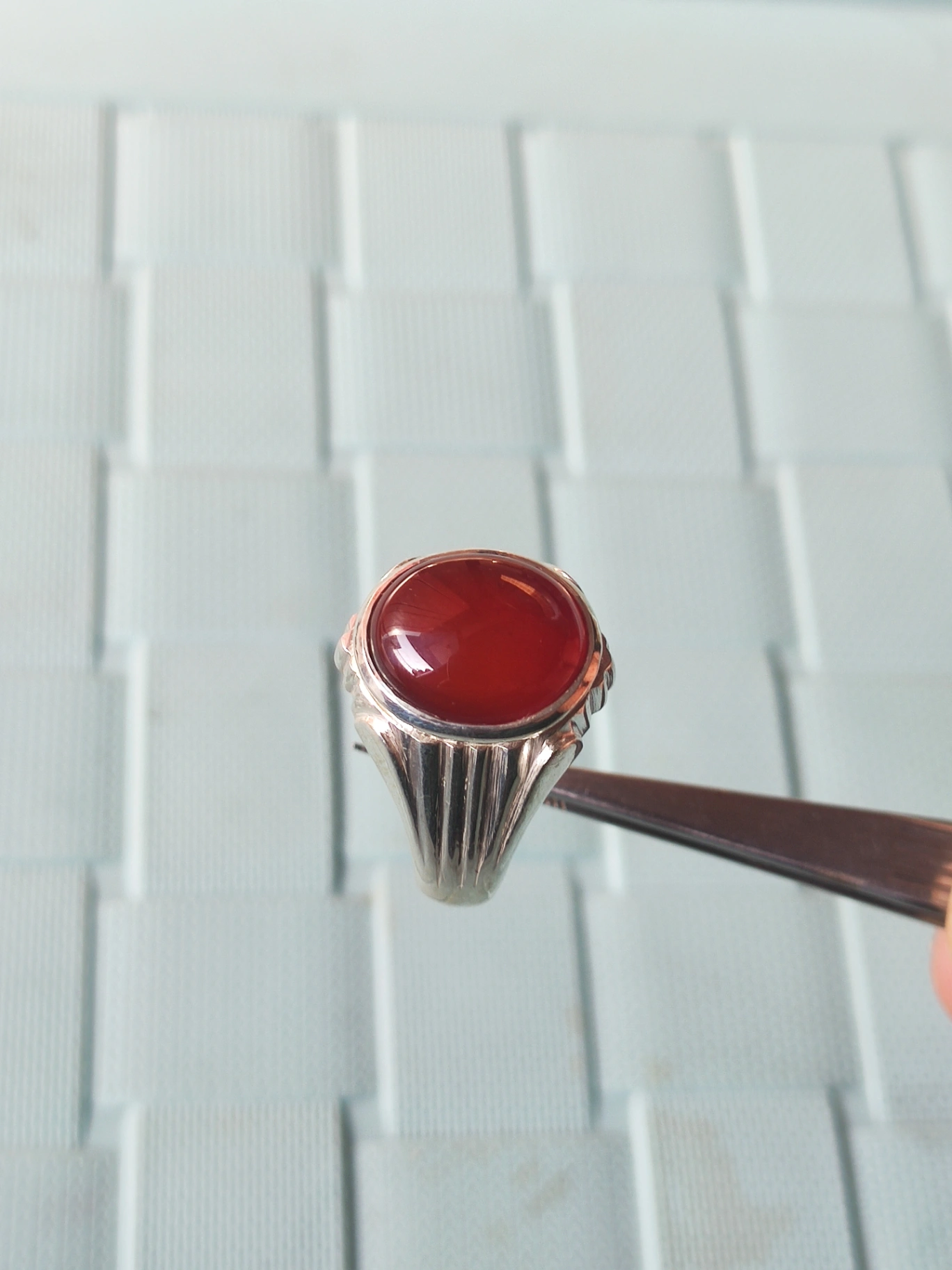 Classic Aqeeq Silver Ring D1 thumbnail 3