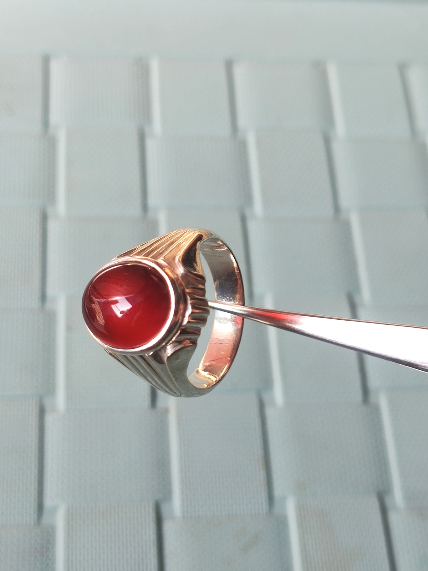 Classic Aqeeq Silver Ring D1 thumbnail 4