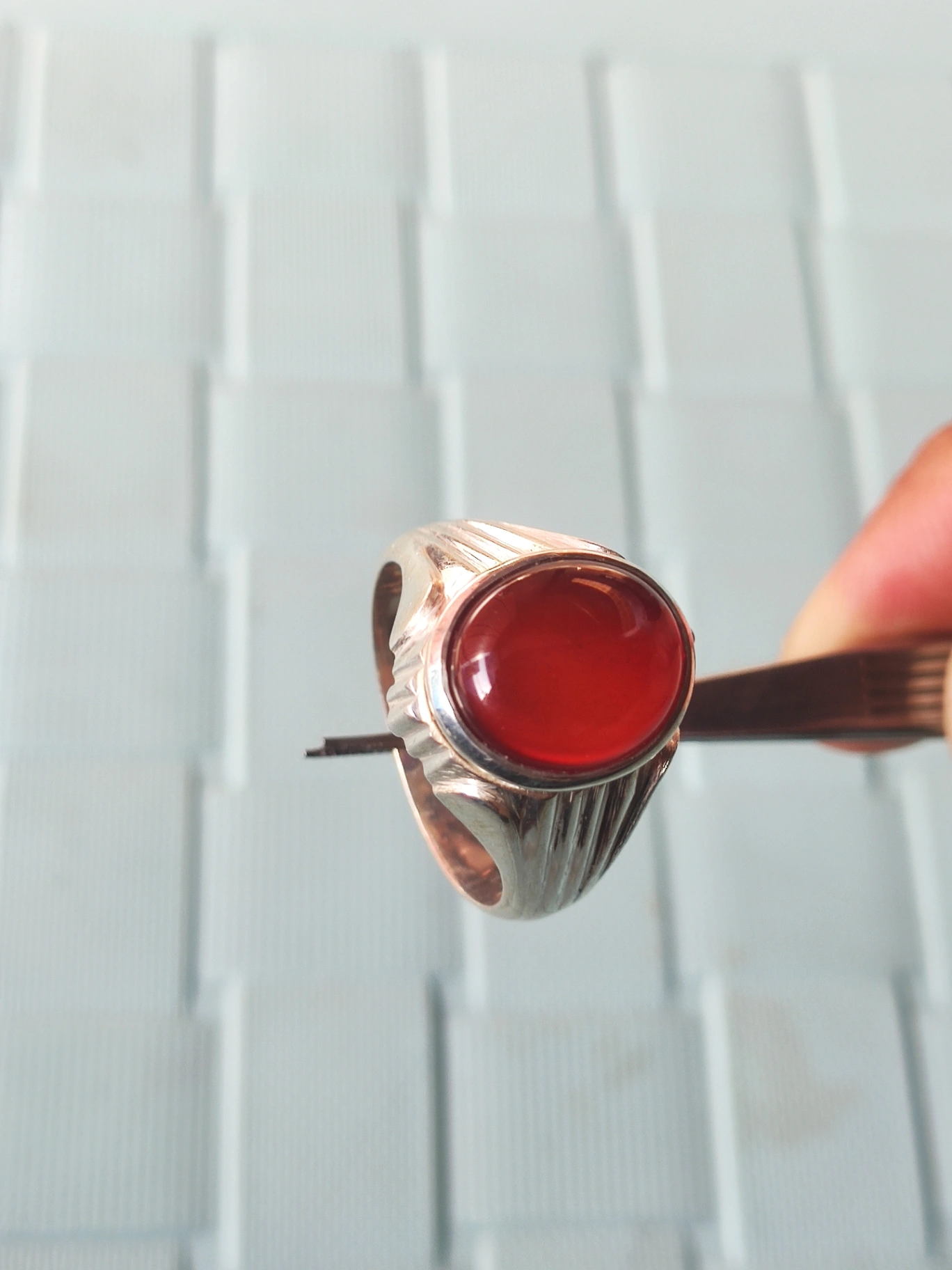 Classic Aqeeq Silver Ring D1 thumbnail 6