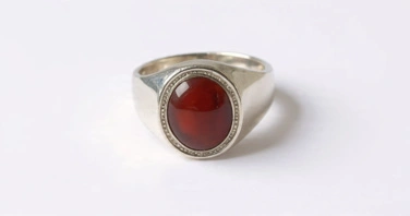 Aqeeq (Agate) Silver ring for men thumbnail 6