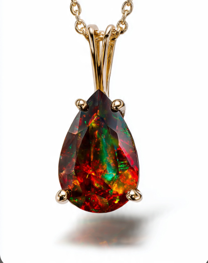 Black Fire Opal Pendant - Image 1