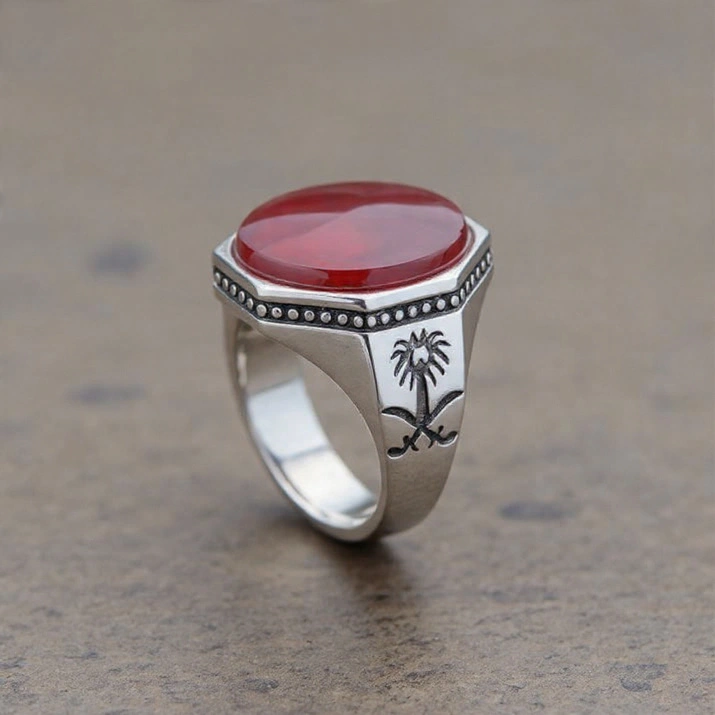 Arab Aqeeq (Agate) Silver Ring thumbnail 2