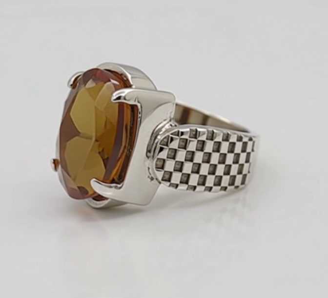 Arab Citrine Silver Ring - Image 1