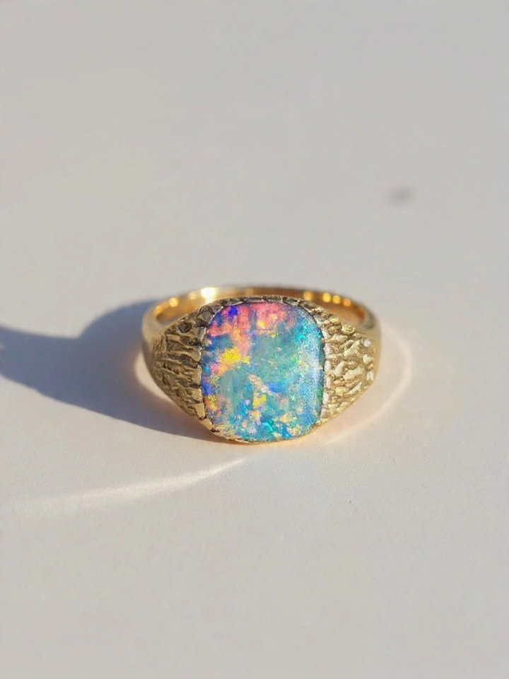 Fire Opal Silver Ring  thumbnail 3