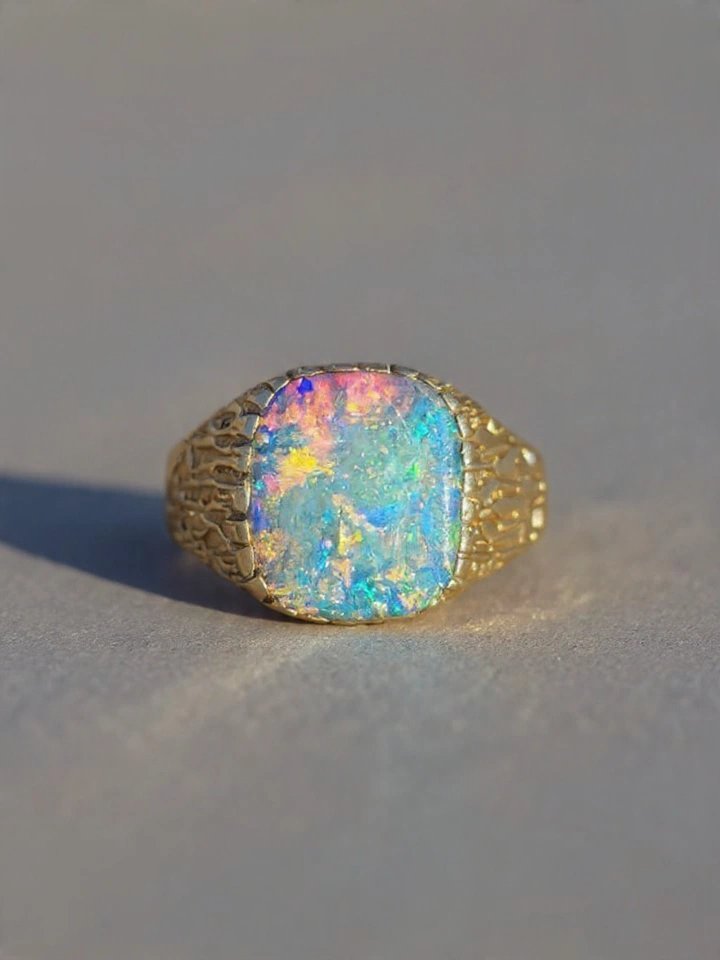 Fire Opal Silver Ring  thumbnail 2