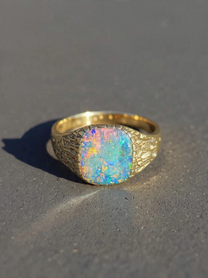Fire Opal Silver Ring  - Image 1