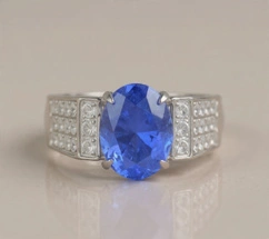 Blue Sapphire Sterling Silver Ring - Image 1