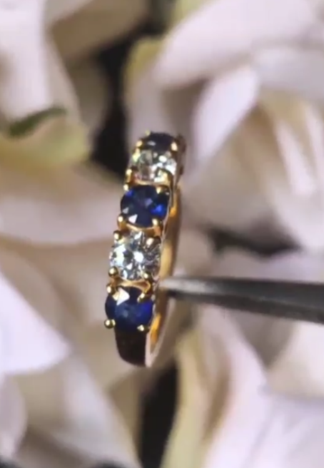 Blue Sapphire Sterling Silver Ring thumbnail 3