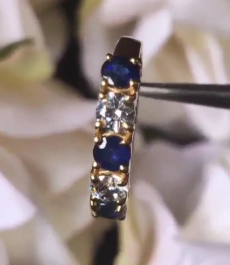 Blue Sapphire Sterling Silver Ring thumbnail 2